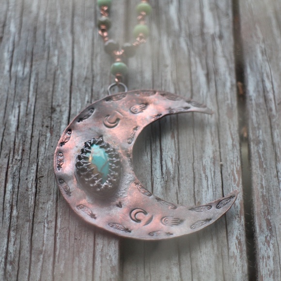 Selina Moon Jewelry - 🌛Handmade Vintage Style Turquoise Moon Necklace🌜